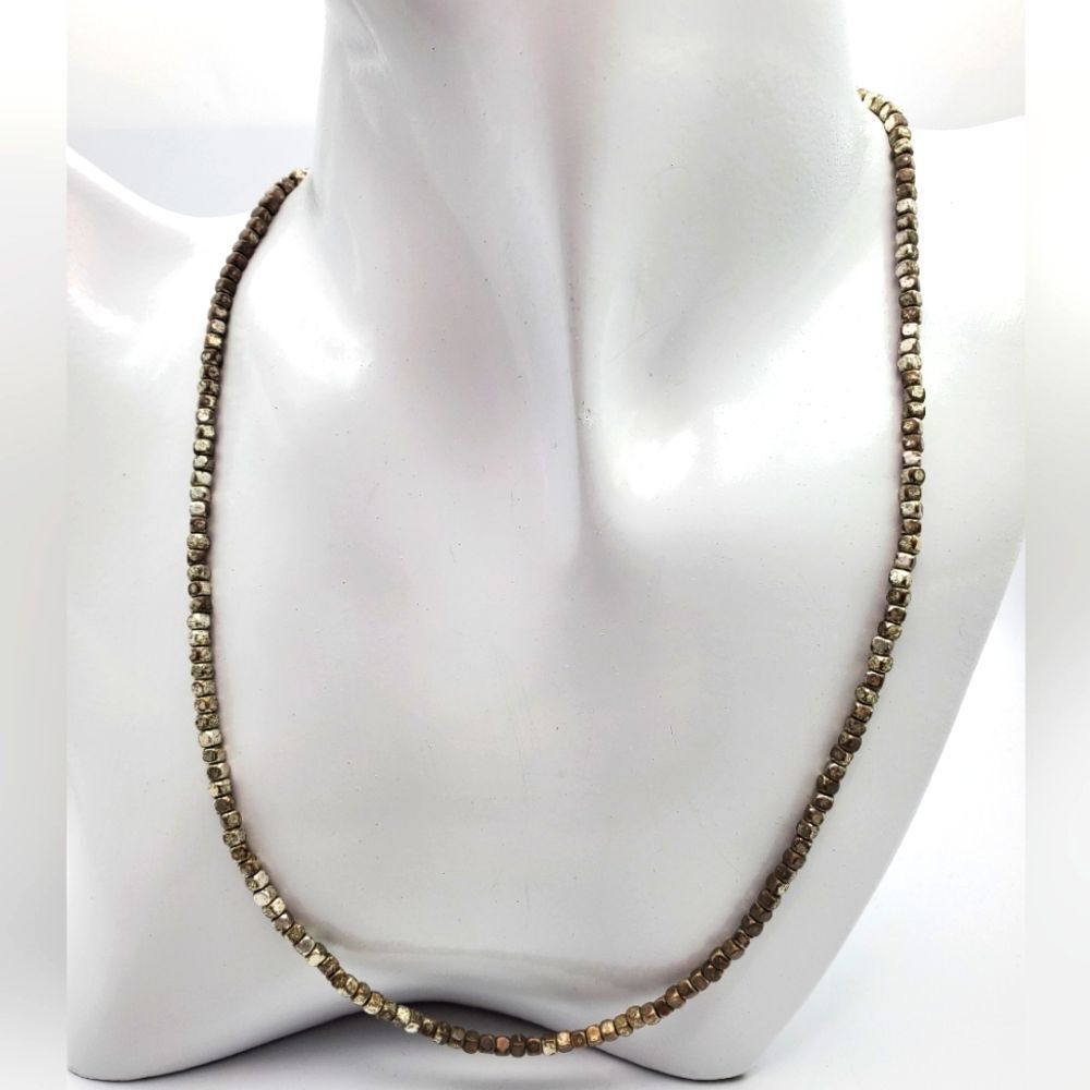 Vintage Kenneth‎ Cole sterling silver nugget tribal necklace N1935